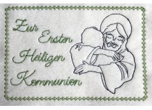 Stickdatei ITH - Postkarte Jesus Kommunion
